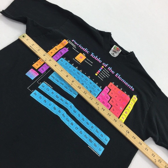 Vintage 1990s Periodic Table of the Elements Single Stitch T-Shirt Large Science - Picture 9 of 10